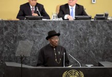 The Full Text Of President Jonathan’s Address To The United Nations