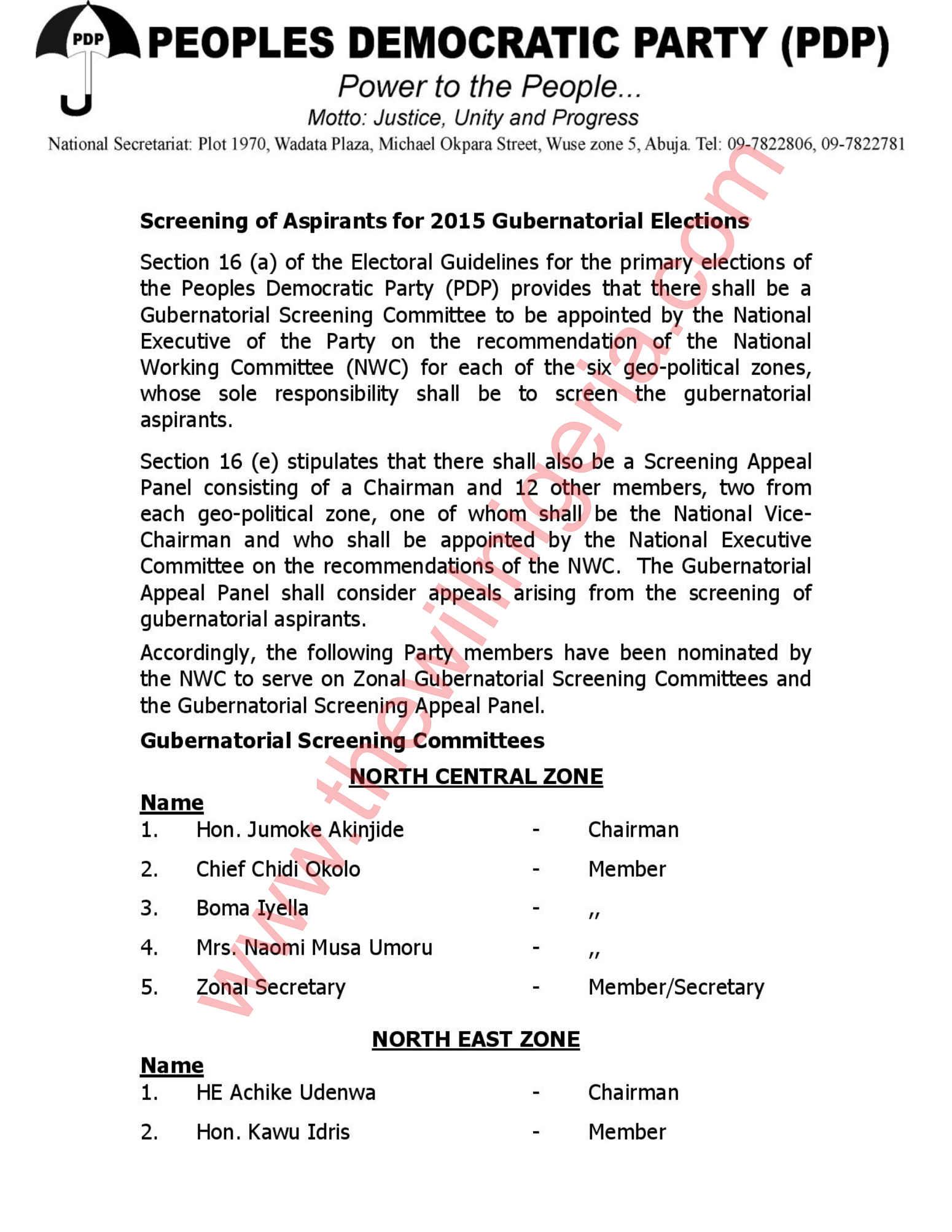 governoshp screening 2014-page-1 - THEWILL NEWS MEDIA governoshp screening 2014-page-1