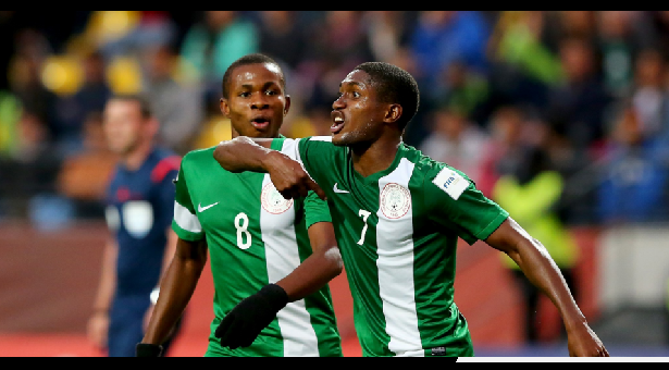 FUNSO - THEWILL NEWS MEDIA unsho Bamgboye #7 of Nigeria celebrate with team mate Samuel Chukwuze | Photo Credit: FIFA
