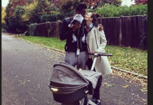 Adorable!!! Mikel Obi & Girlfriend Share A Kiss On A Walk With Their Twins