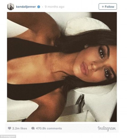 10-Kendall Jenner's selfie when she hit 20 million followers on Instagram - THEWILL NEWS MEDIA