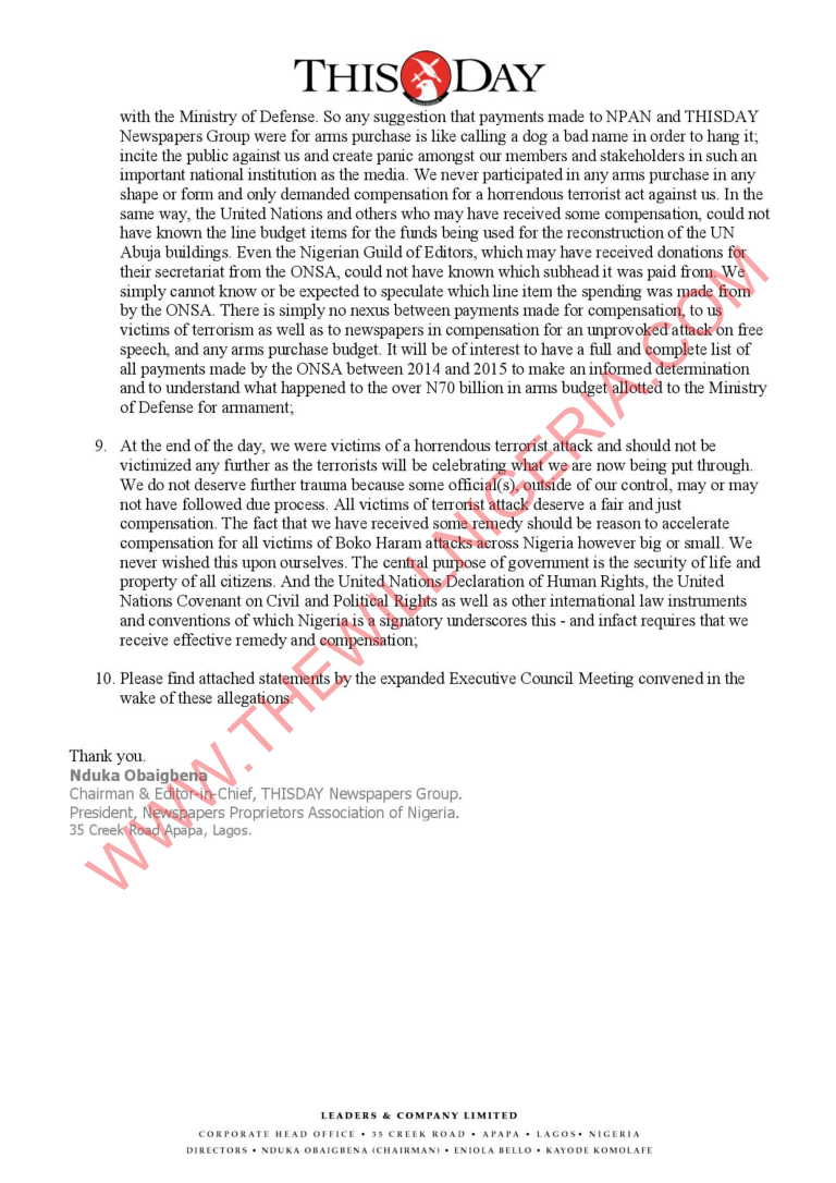 EFCC LETTER ON COMPENSATION0004 - THEWILL NEWS MEDIA
