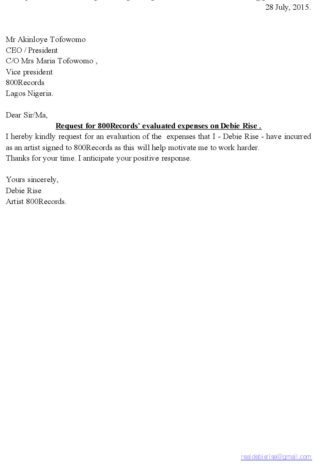 1. Mail from debie rise 28th july page 2 - THEWILL NEWS MEDIA