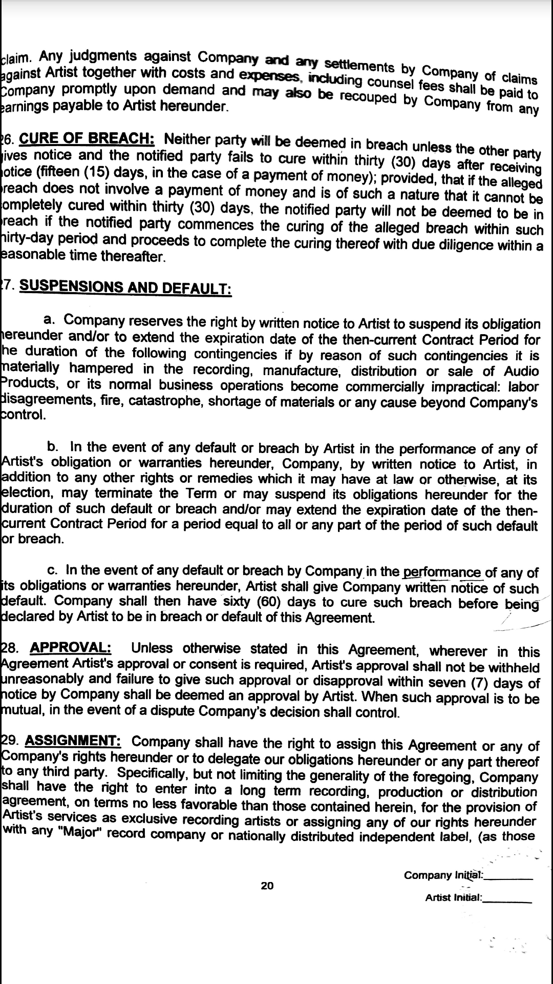 7.Contract page on cure of breach - THEWILL NEWS MEDIA