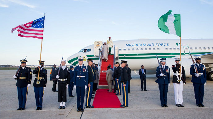 buhari arrives dc