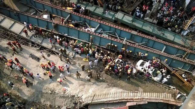 A general view of the collapsed flyover in Kolkata - THEWILL NEWS MEDIA A general view of the collapsed flyover in Kolkata, India, March 31, 2016. REUTERS/Rupak De Chowdhuri
