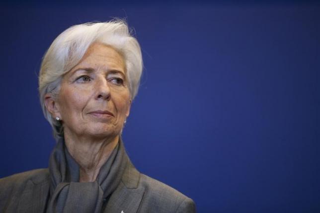 IMF Managing Director Christine Lagarde attends a news conference after a seminar on the international financial architecture in Paris