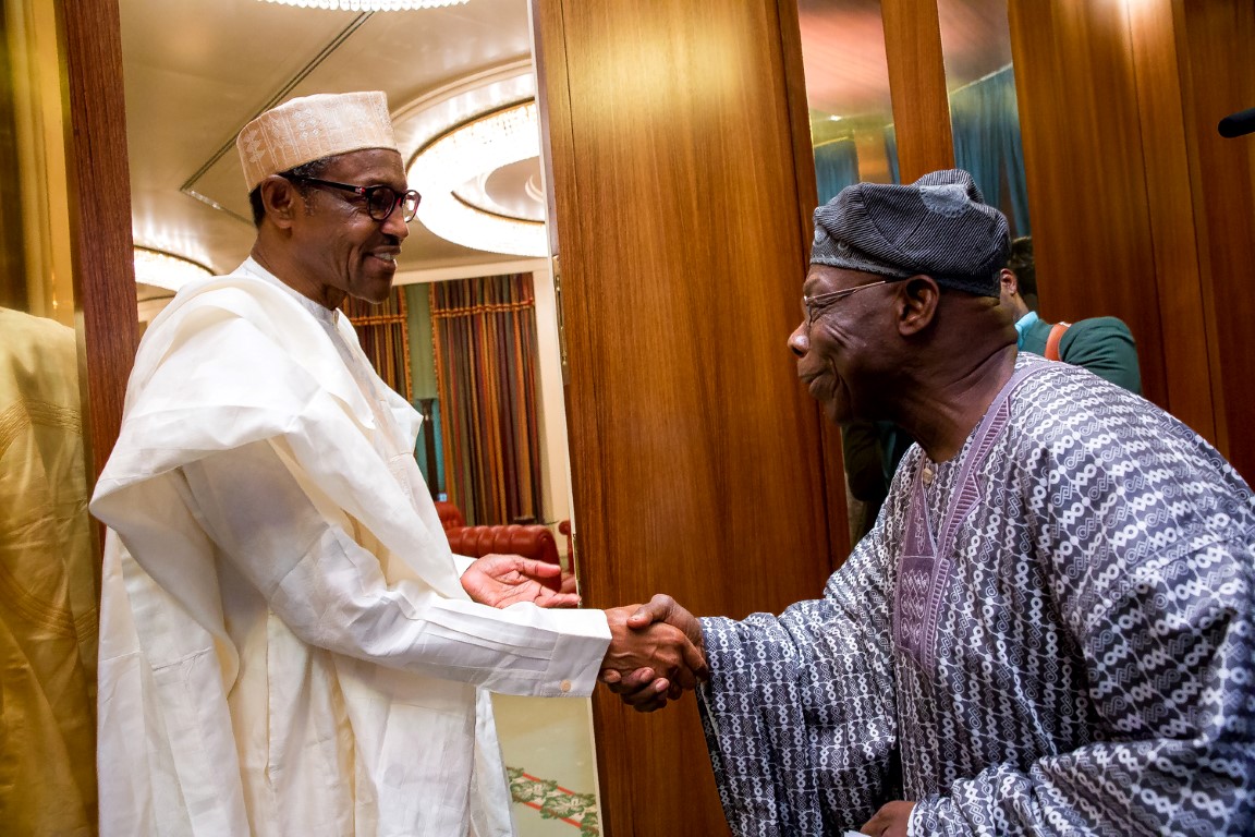 Obasanjo 1 - THEWILL NEWS MEDIA President Buhari receives in audience Former President Chief Olusegun Obasanjo in Stat