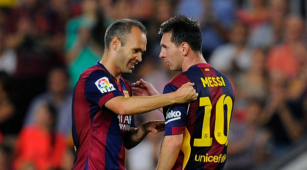 BARCA MESSI AND INIESTA