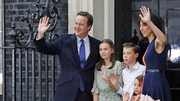 Britain's Prime Minister David Cameron, his wife Samantha and their children Nancy, Florence and Elwen, leave 10 Downing Street, in London, Wednesday, July 13, 2016.