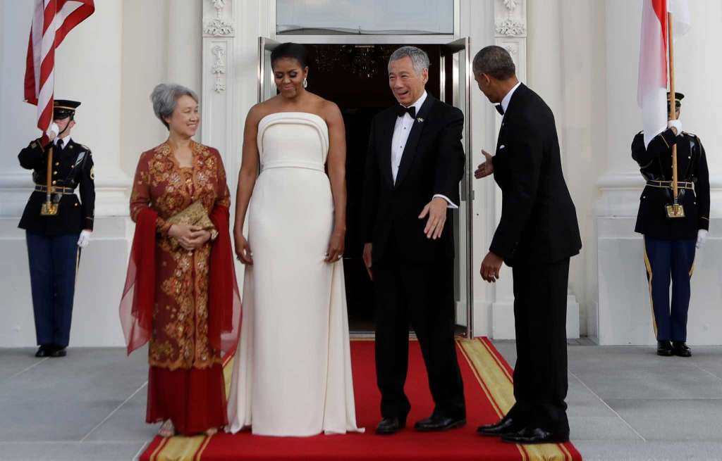 1024x1024 - THEWILL NEWS MEDIA President Barack Obama and first lady Michelle Obama, welcome Singapore's Prime Minister Lee Hsien Loong