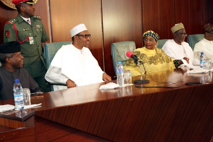 PRESIDENT BUHARI RECEIVES 21 CHIBOK SCHGIRLS
