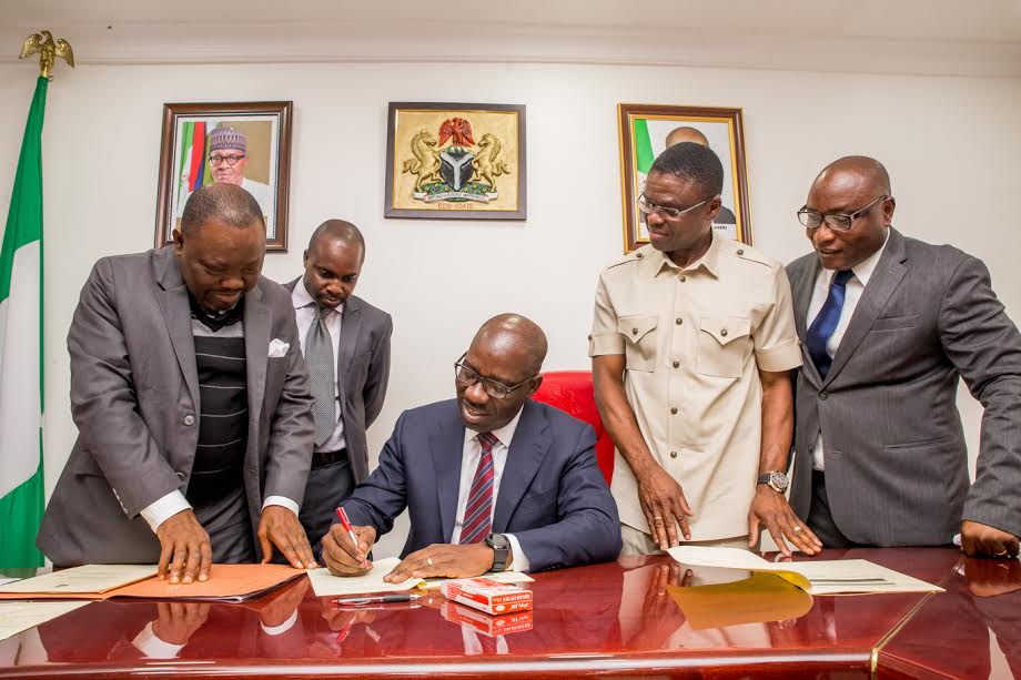 Governor Godwin Obaseki signing the 2017 budget into law - THEWILL NEWS MEDIA Governor Godwin Obaseki signing the 2017 budget into law