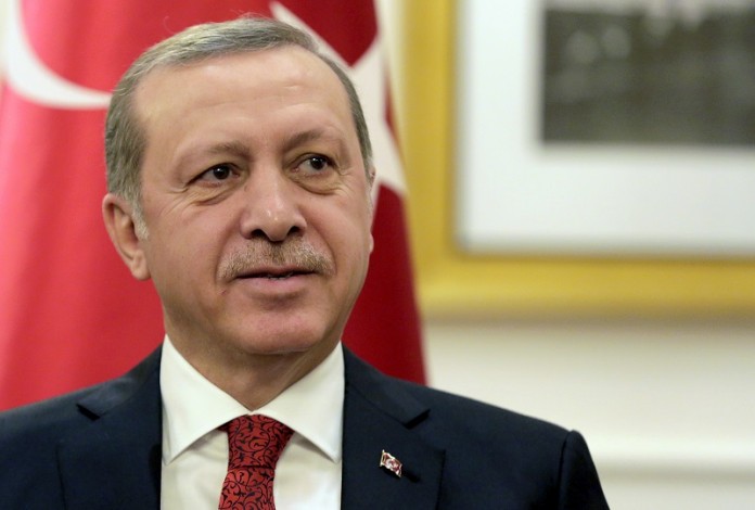 Turkish President Tayyip Erdogan attends a bilateral meeting with U.S. Vice President Joe Biden in Washington