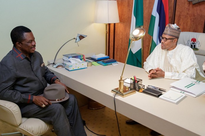 Buhari Meets Obiano, Akeredolu In Aso Rock