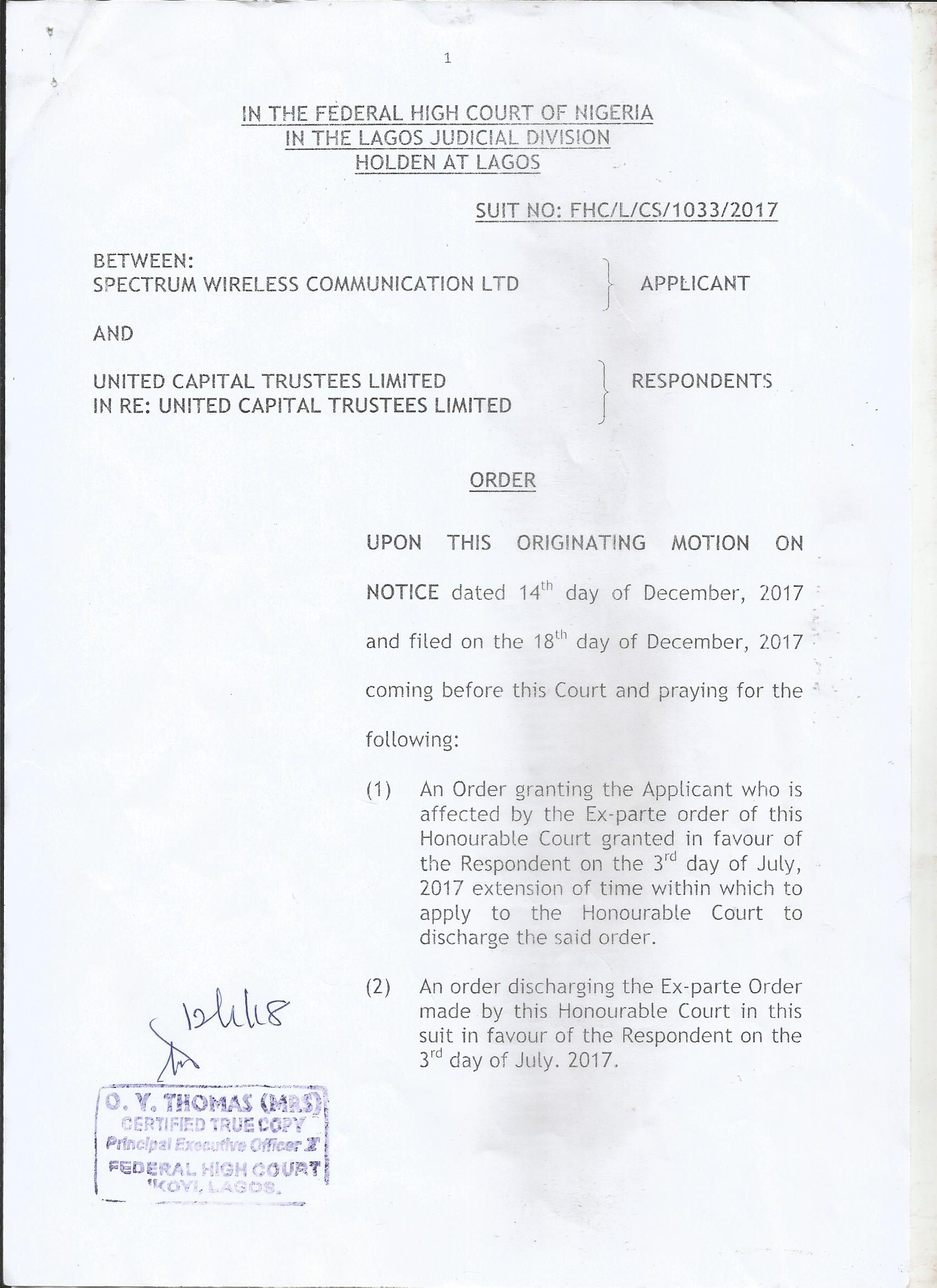 crt order1 - THEWILL NEWS MEDIA crt order1