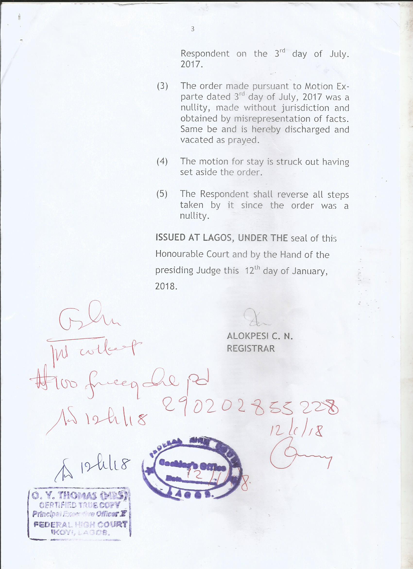 crt order3 - THEWILL NEWS MEDIA crt order3