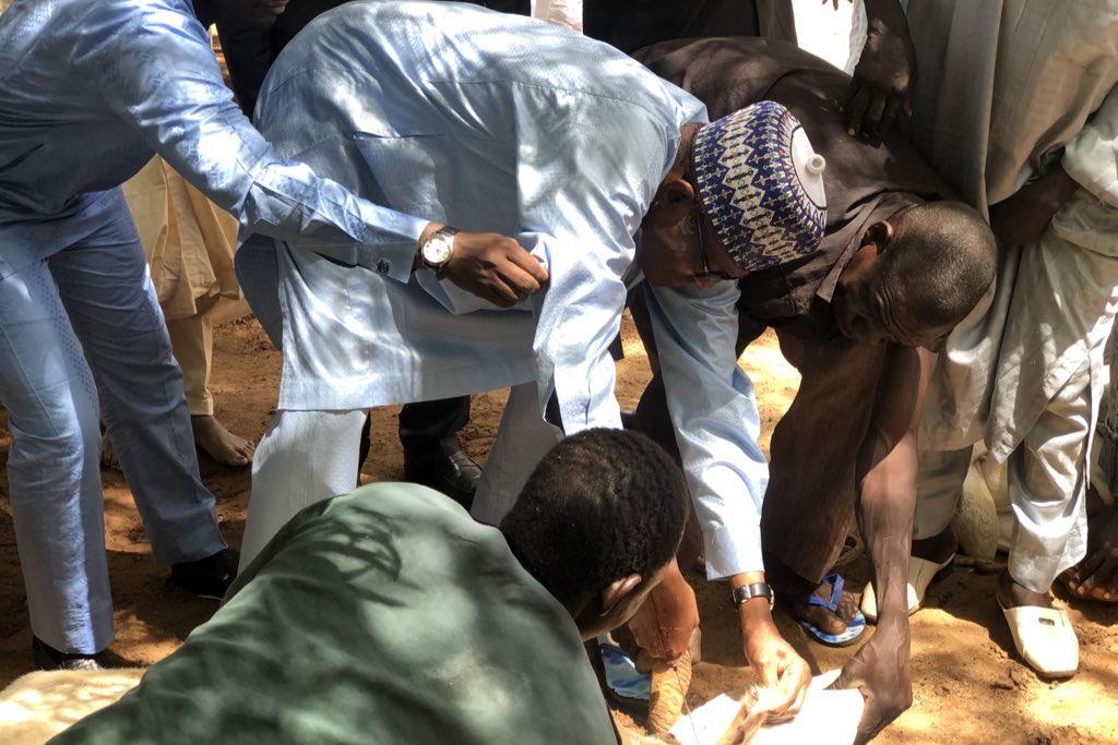 President Buhari slaughtering his Sallah rams - THEWILL NEWS MEDIA