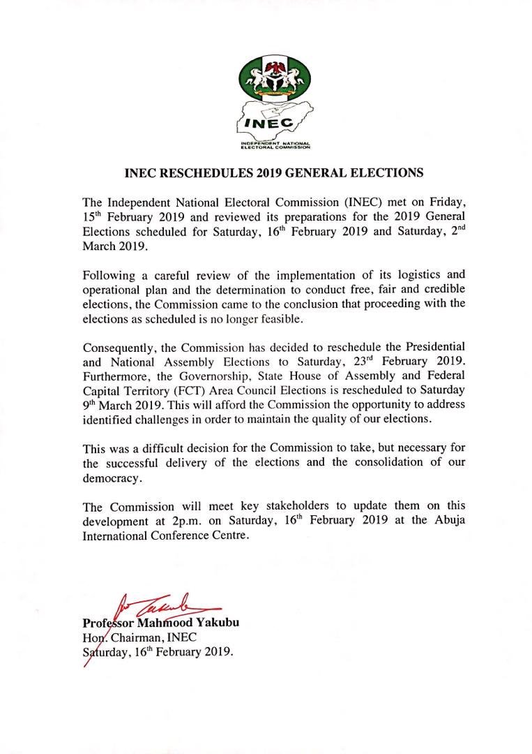 inec press release - THEWILL NEWS MEDIA