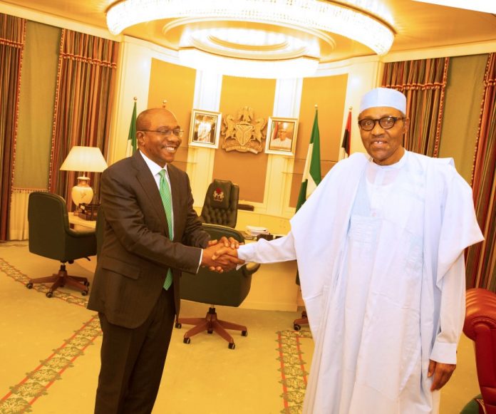 PRESIDENT BUHARI CONGRATULATES THE CBN GOVERNOR, EMEFIELE 2B PRESIDENT BUHARI CONGRATULATES THE CBN GOVERNOR, EMEFIELE 2B