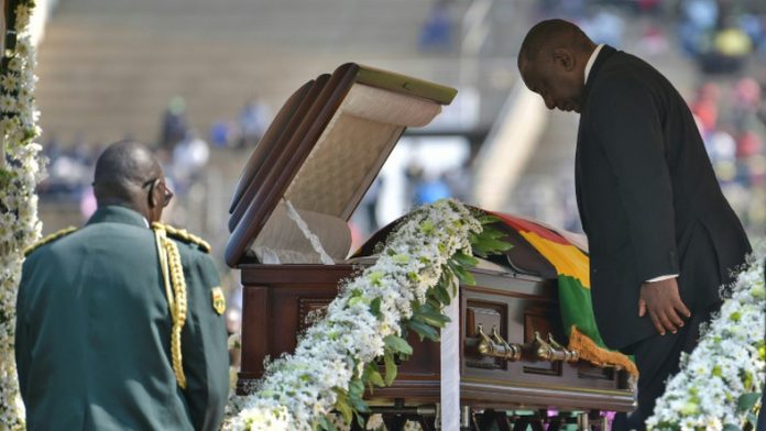 President Cyril Ramaphosa at Zimbabwe ex-leader Robert Mugabe’s funeral