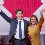 Buhari Congratulates Canadian PM Trudeau On Re-Election Justin Trudeau celebrates with his wife, Sophie Gregoire Trudeau, after winning a minority government at the election night headquarters on Tuesday in Montreal. Ryan Remiorz/The Canadian Press via AP