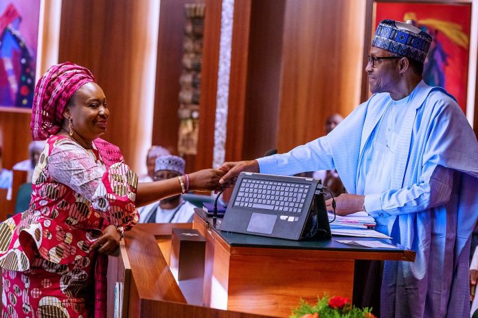 Buhari Swears In Yemi-Esan As New Head Of Civil Service