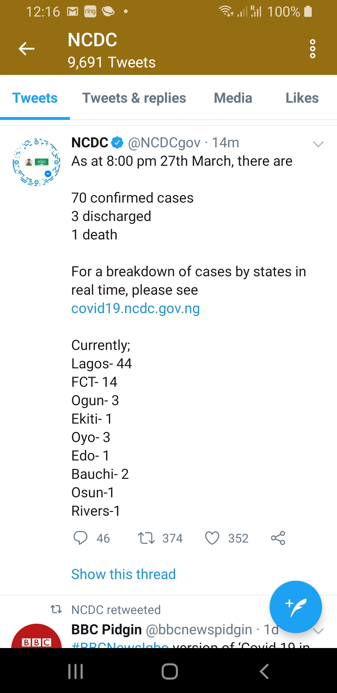Screenshot_20200327-121626_Twitter - THEWILL NEWS MEDIA