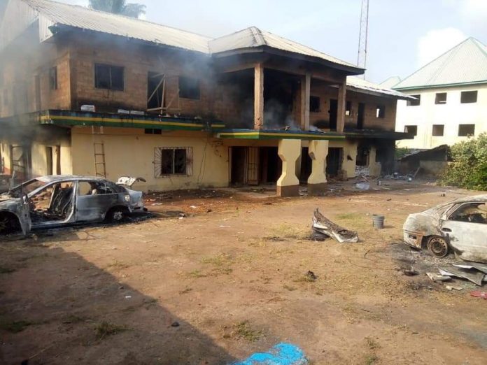 Angry-Okada-riders-burn-down-Police-Station-in-Anambra-2