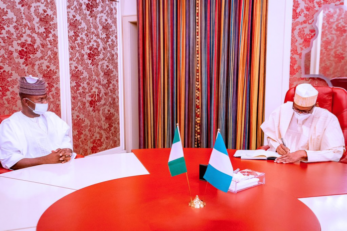 Buhari with Yahaya Bello