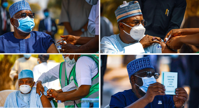 Buhari’s Chief Of Staff, Garba Shehu, Others Take COVID-19 Vaccination