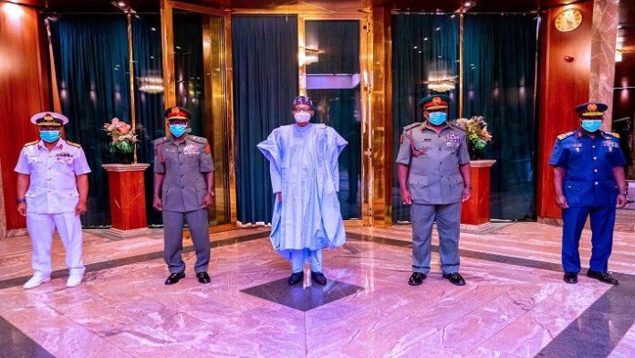 President-Buhari-and-new-service-Chiefs President Buhari and New service Chiefs