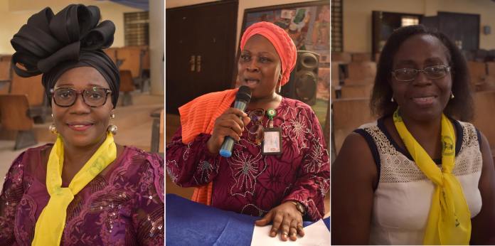 Women In Colleges of Education (WICE), Mark International Women’s Day Dr Beatrice Oganah-Ikujenyo (Chairperson, WICE), Dr Omolola Ladele (Speaker at the symposium), Prof B.B. Lafiaji-Okuneye (Provost of the College)