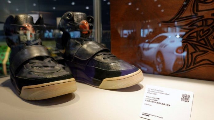 _118216315_sneakers Kanye West’s Yeezy Trainers.