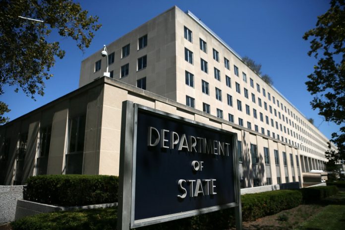 Flags Flown At Half Staff At The State Department After Ambassador Killed In Libya The U.S. State Department.