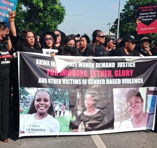 RAPE2 Akwa Ibom First Lady Leads Women’s Protest On Raped, Murdered Lady Job Seeker