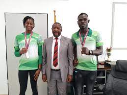 the Honourable Minister, Sunday Dare and Nigeria's taekwondo star, Elizabeth Anyanacho