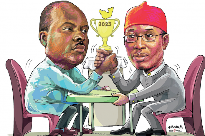 okowa and Ibori Caricature