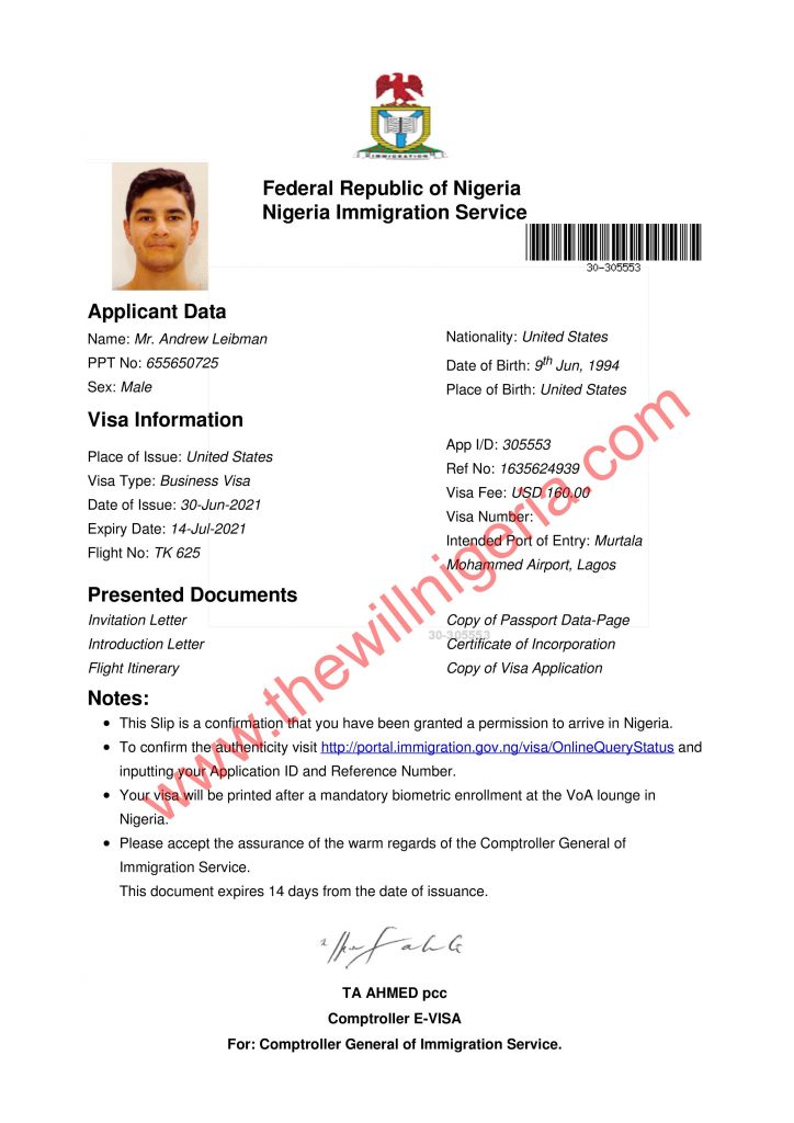 Andrew approved visa - THEWILL NEWS MEDIA DSS Arrest Foreigners - Andrew