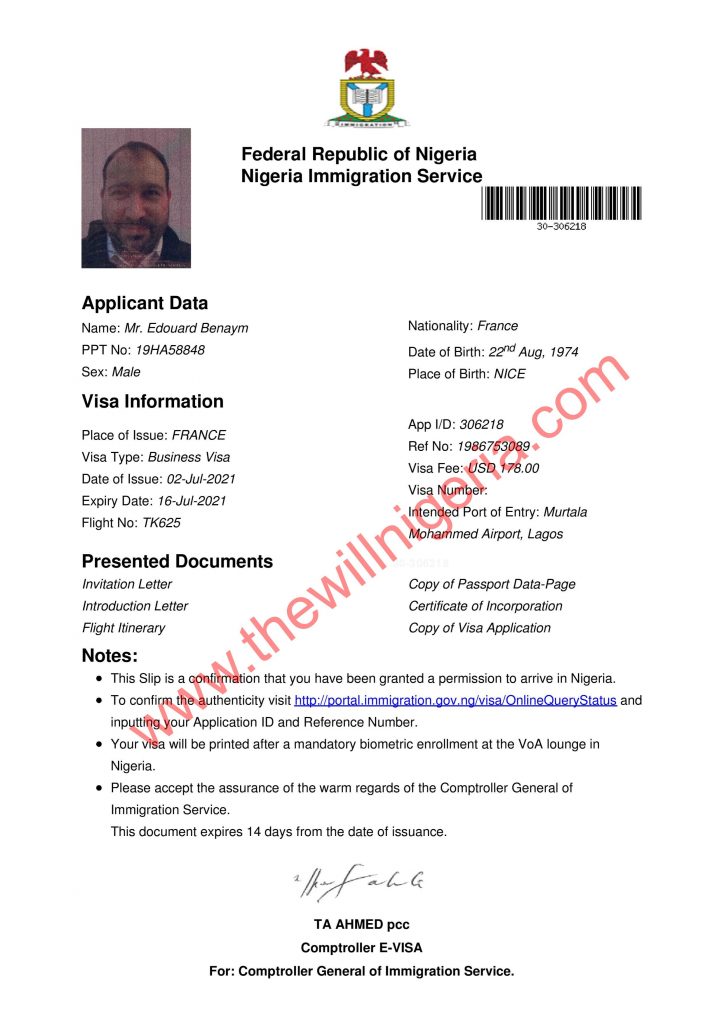 Edouard approved visa - THEWILL NEWS MEDIA DSS Arrest Foreigner - Edouard