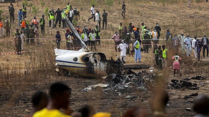 Scene of a plane crash involving late Gen. Ibrahim Attahiru, the Chief of Army Staff