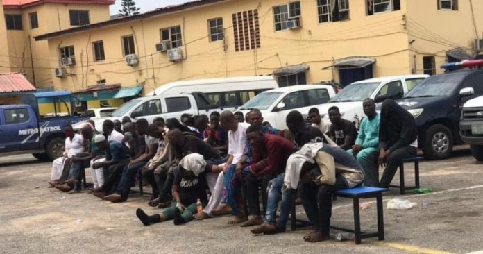 Yoruba Nation Protesters Paraded By Police In Lagos Yoruba Nation Protesters Paraded By Police In Lagos