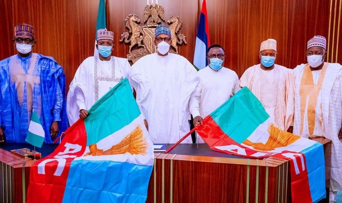 President Buhari receives Governor Bello Matawalle and Governors Ben Ayade at the State House President Buhari receives Governor Bello Matawalle and Governors Ben Ayade at the State House