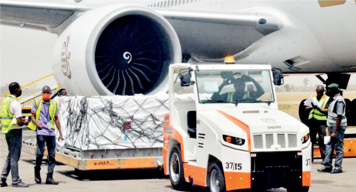 aircraft Members of staff of the Skyway Aviation Handling Company (SAHCO) Plc in ground handling operations at their Murtala Mohammed Airport (MMA) office in Ikeja, Lagos recently.