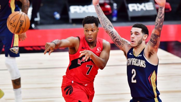 Lonzo Ball and Kyle Lowry Lonzo Ball and Kyle Lowry