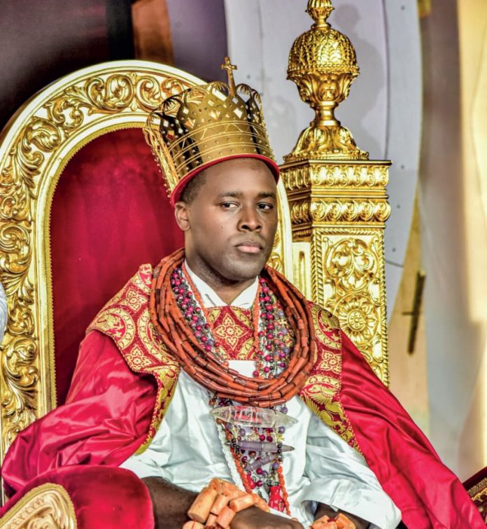 Ogiame Atuwatse III on Throne Ogiame Atuwatse III on Throne