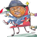 2023 ELECTION: Fire in PDP, Governors Wike, Makinde, Fintiri Seek Secondus’s Ouster Secondus Caricature
