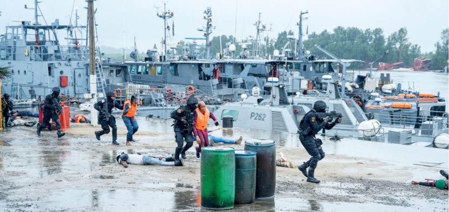 Special OPS team rescue abductees during the drill.