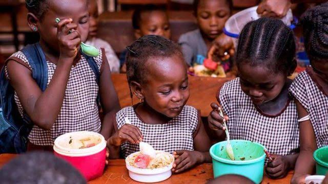 Pupils under the National Home Grown School Feeding Programme