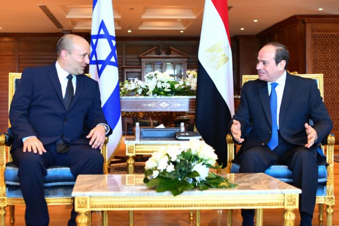 Prime Minister of Israeli, Naftali Bennett, and Egypt’s President Abdel Fattah al-Sisi